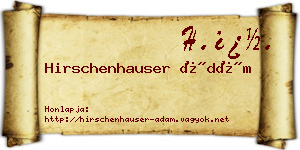 Hirschenhauser Ádám névjegykártya